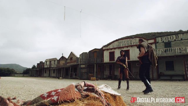 Превью Жаркий секс с грудастой брюнеткой на диком западе № 8919